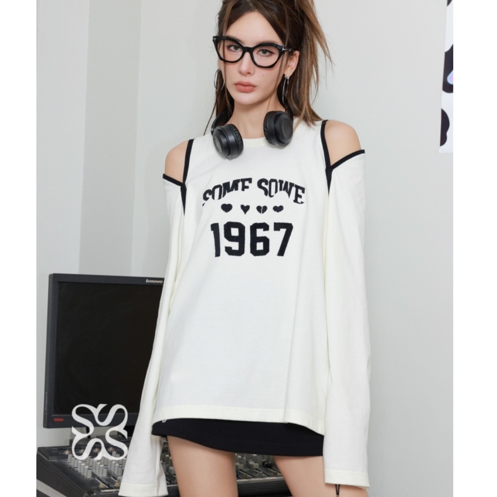 Somesowe Off-the-shoulder Long-sleeved Knitwear